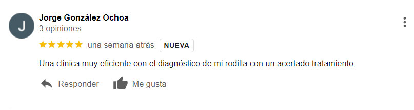 Testiminio Clinica Bienestar en Rodillas